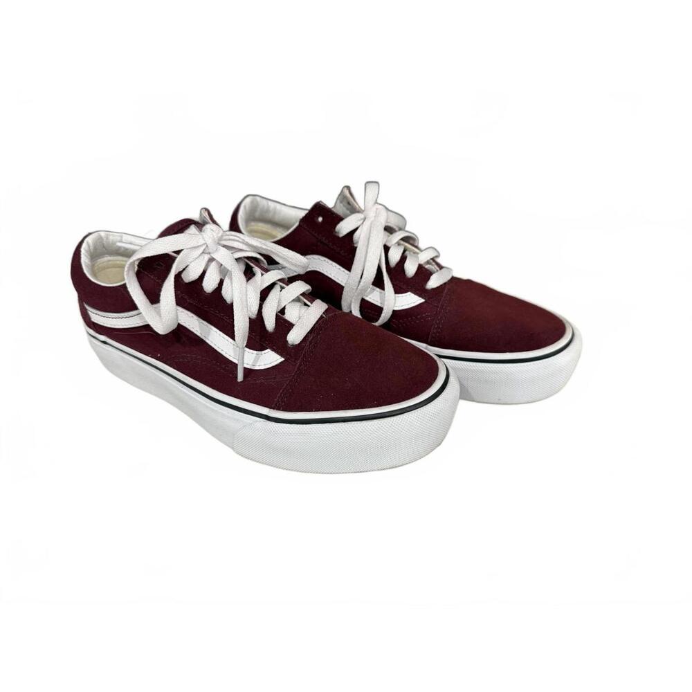 Vans Maroon Old Skool Platform Shoes - Men’s 6/Womens 7.5
